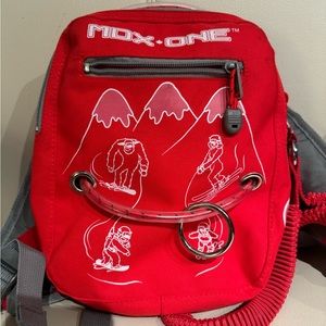 Kids MDX One Snowboard and ski harness with retractable leash-Red